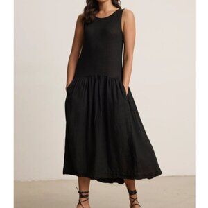 NWT Velvet Graham Spencer Mable Linen Knit Lagenlook Sleeveless Midi Dress XS